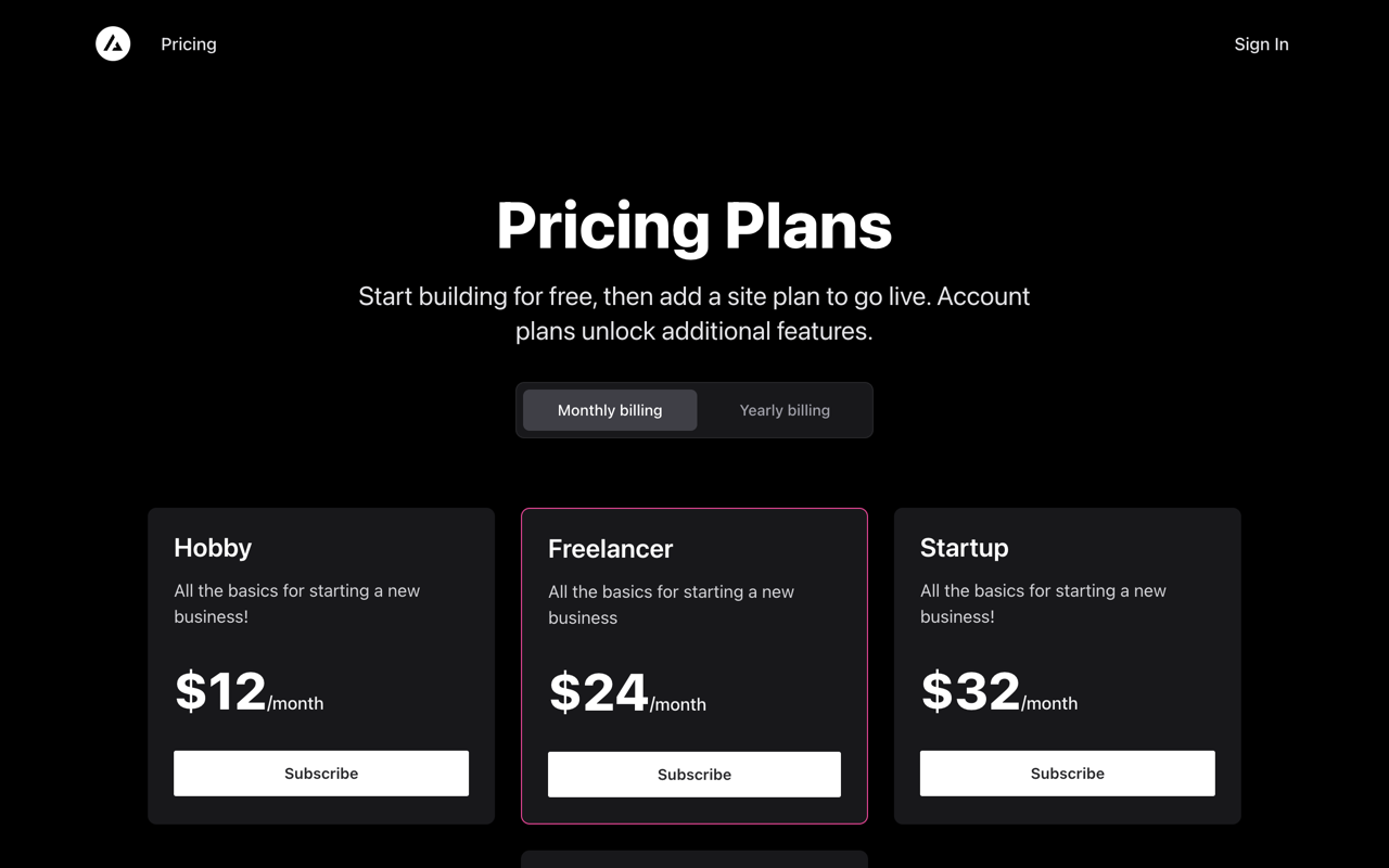 Next.js Subscription Payments Starter
